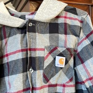 Carhartt button up hoodie size L 14 16